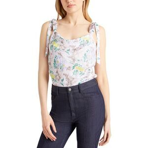 Cinq À Sept Womens Light Washed Floral Tied Marta Cami